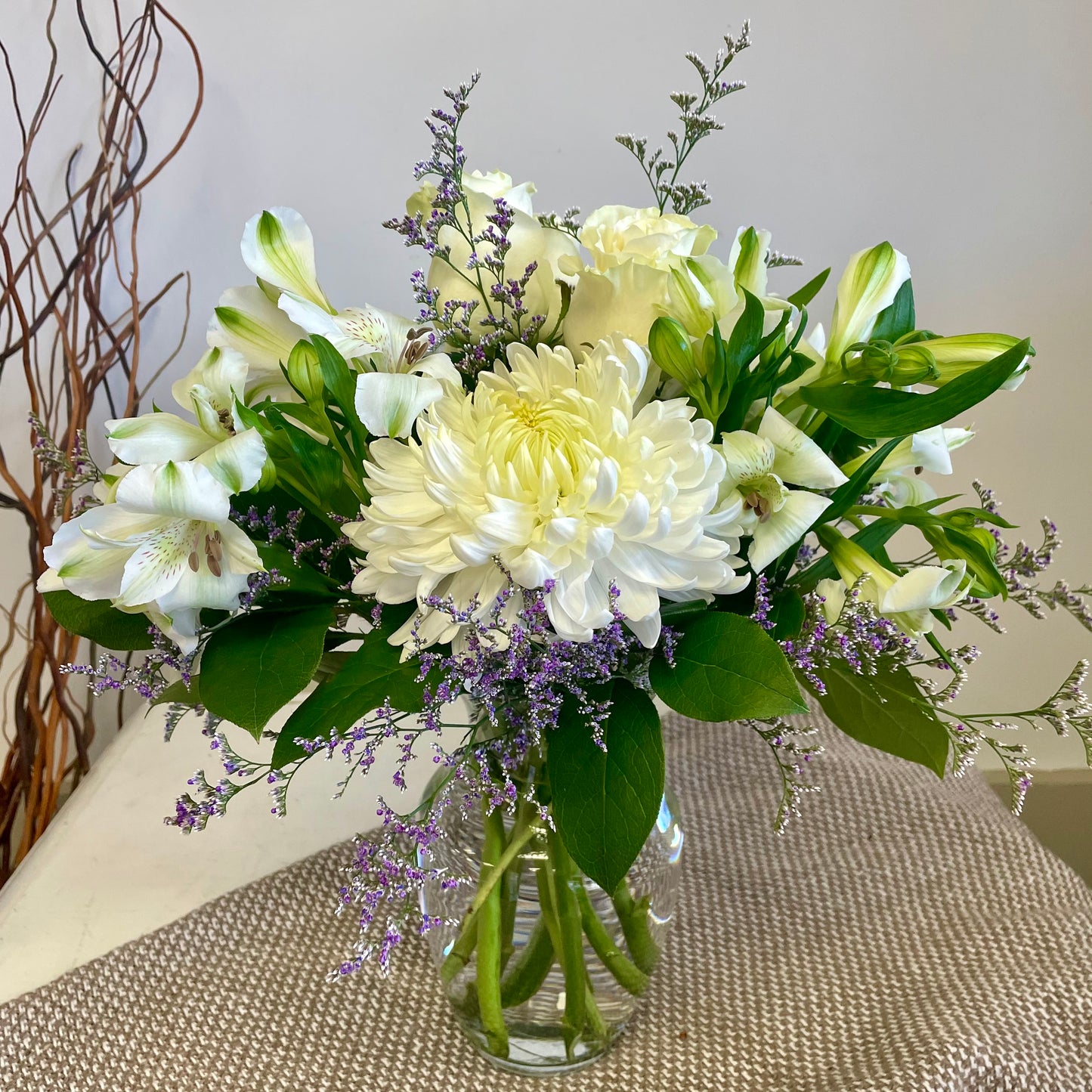 All White Designers Choice Vase Arrangement