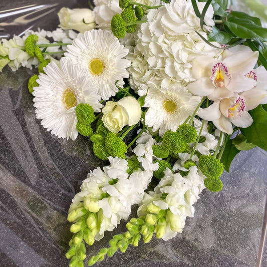 All White Cut Floral Bouquet